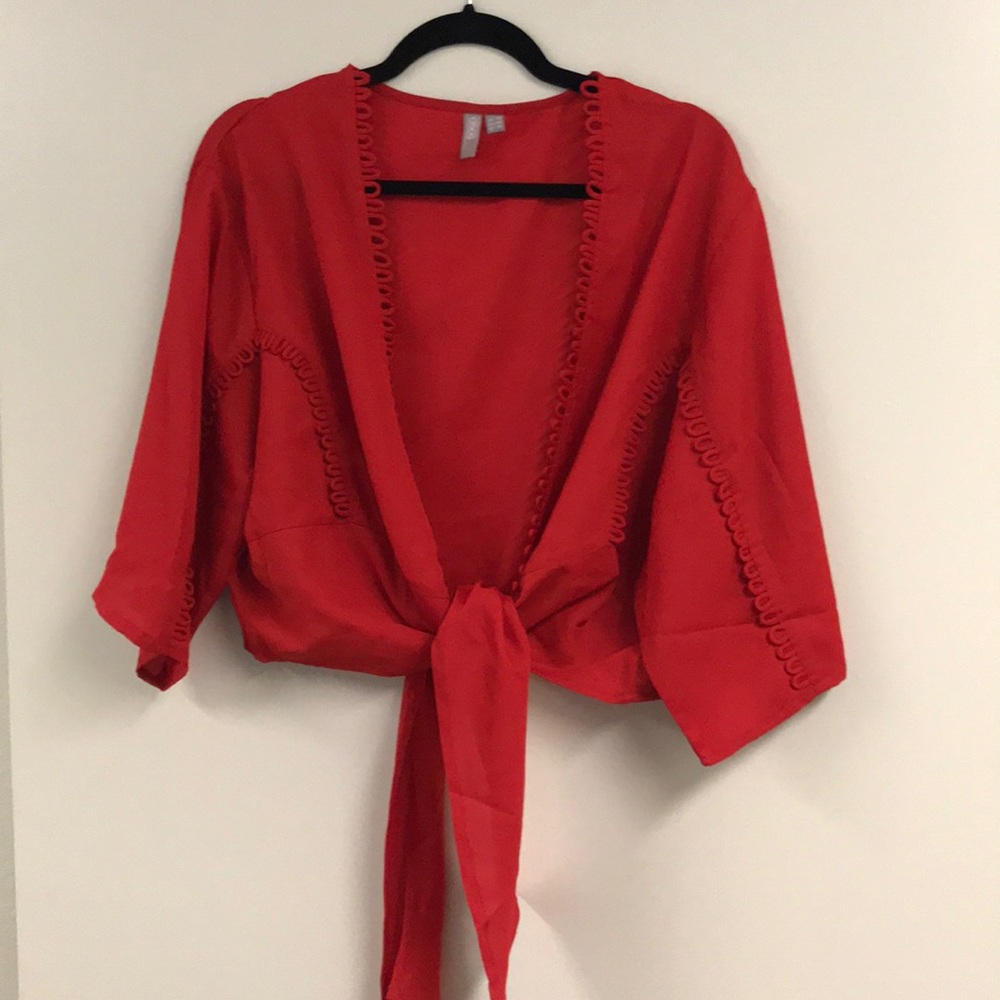 Brand new without tags asos red wrap top